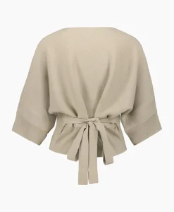 Closed Pullover Short Sleeve Wrap Grijs