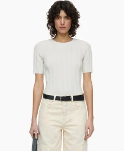 Closed Top Crew Neck Short Sleeve Ecru