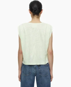 Closed Top Pleated Sleeveless Licht Groen