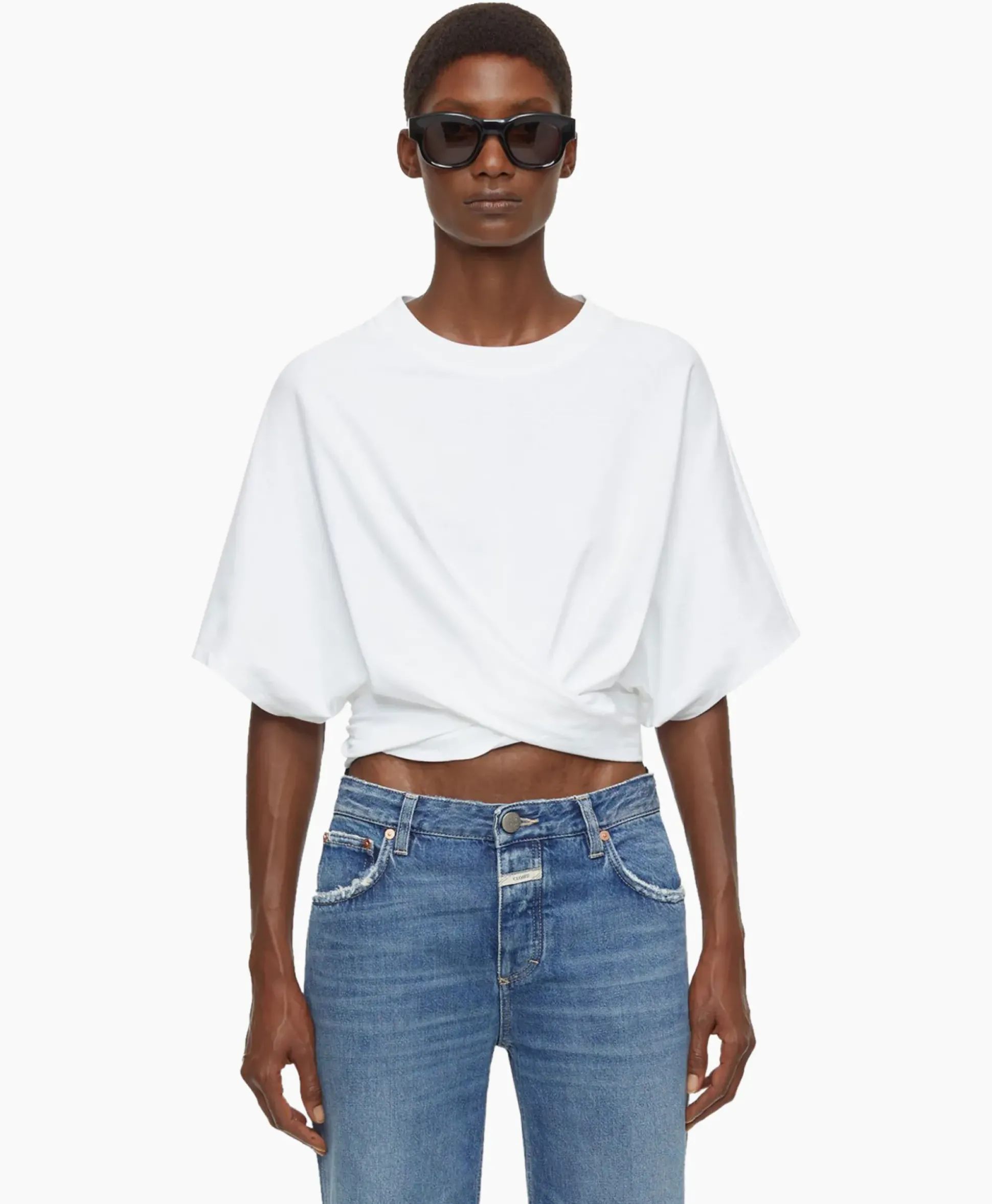 Closed T-Shirt Korte Mouw Wrap Wit