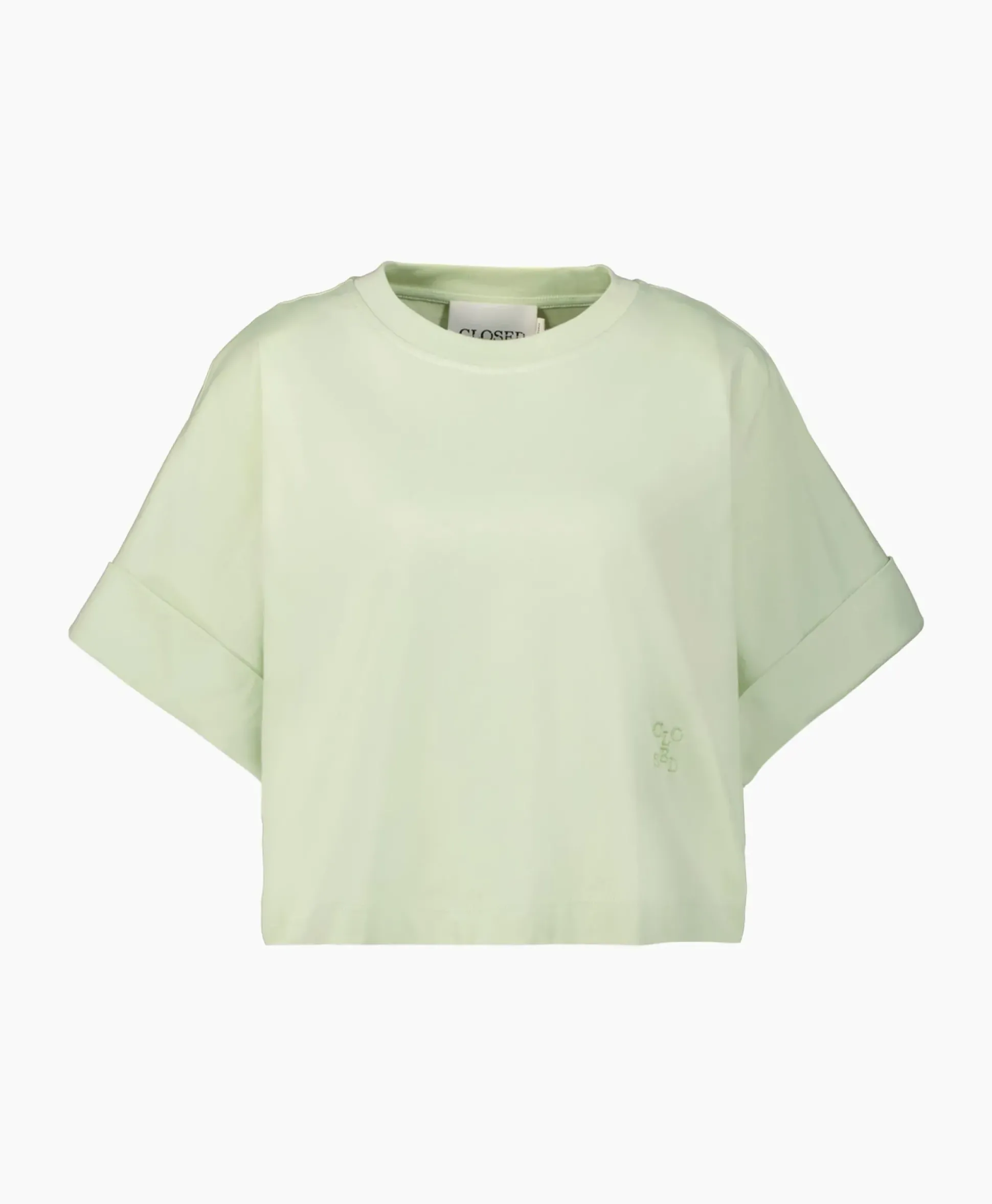 Closed T-Shirt Korte Mouw Turn Up Licht Groen