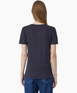 Closed T-Shirt Korte Mouw V-Neck Blauw