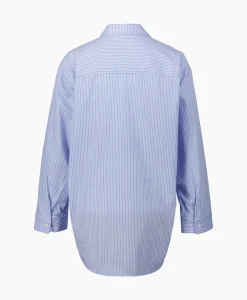 Co'Couture Blouse Double Cuff Stripe Licht Blauw
