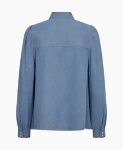 Co'Couture Blouse Titus Denim Blow Blauw
