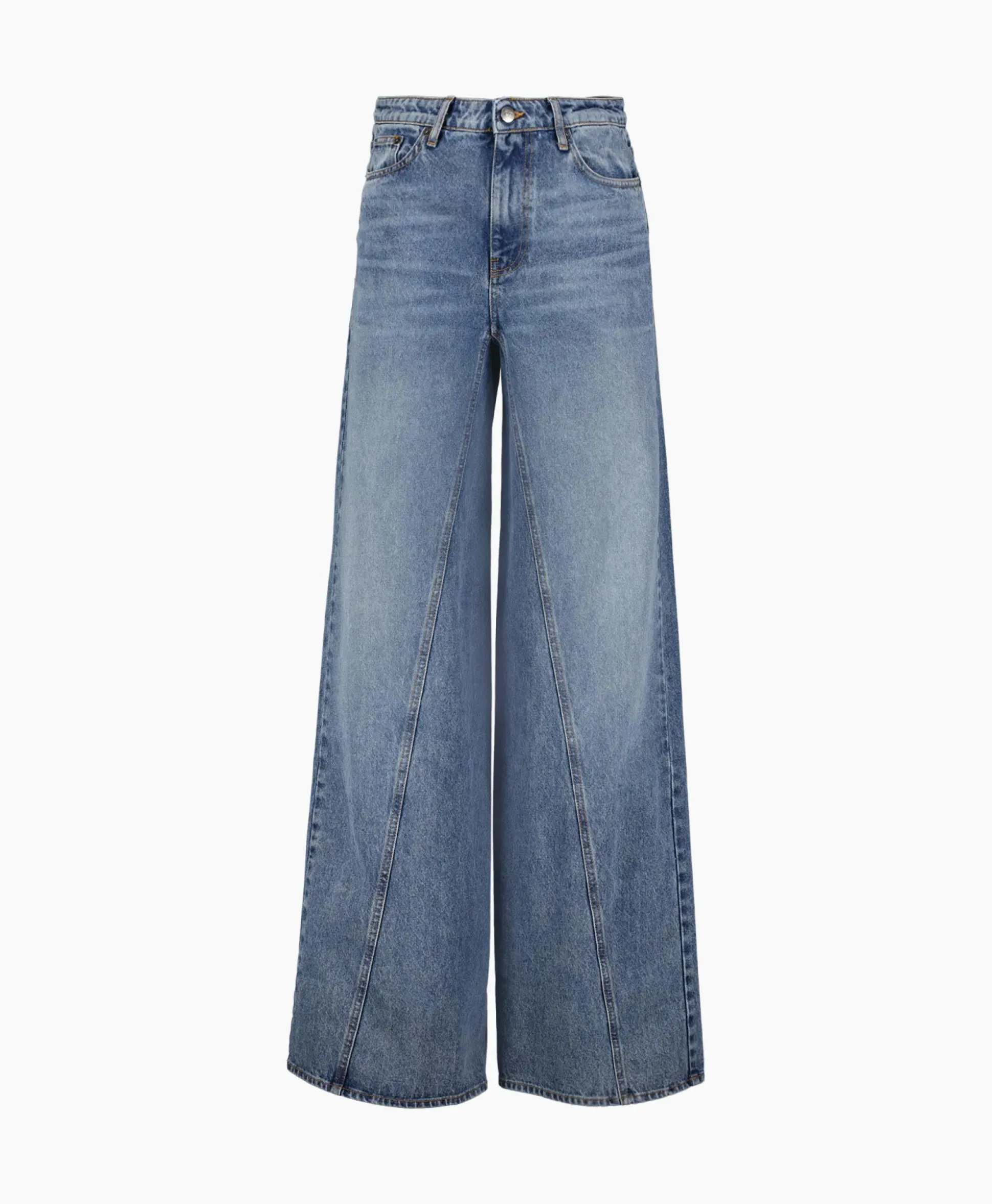 Co'Couture Jeans Vika Long Wide Seam Licht Blauw
