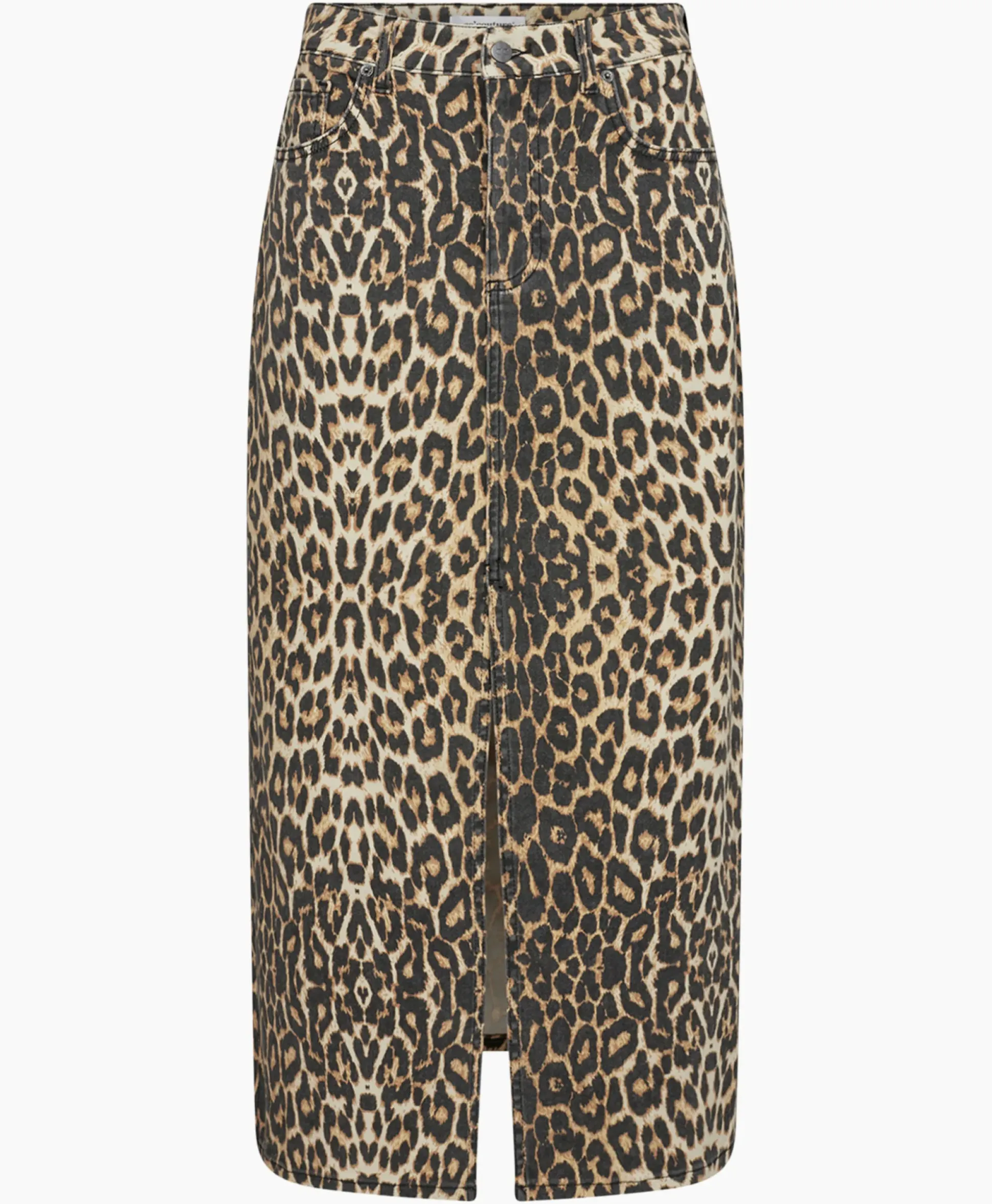 Co'Couture Midi Rok Leo Denim Slitbruin