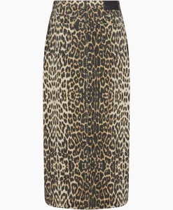 Co'Couture Midi Rok Leo Denim Slitbruin