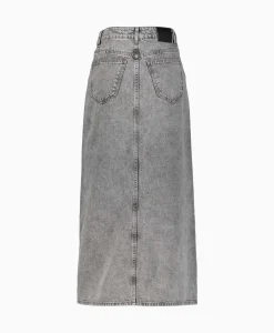 Co'Couture Midi Rok Vika Asym Slit Grijs