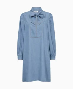 Co'Couture Mini Jurk Titus Denim Bow Blauw
