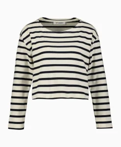 Co'Couture Pullover Classic Stripe Crop Off White
