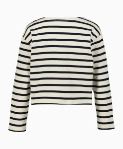 Co'Couture Pullover Classic Stripe Crop Off White
