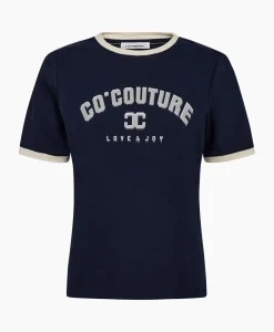 Co'Couture T-Shirt Korte Mouw Edge Donker Blauw