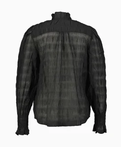 Co'Couture T-Shirt Korte Mouw Structurecc Line Frill Zwart
