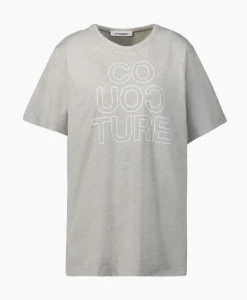 Co'Couture T-Shirt Korte Mouw Outline Oversize Grijs