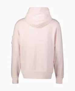Cp Company Hoodie Cotton Diagonal Fleece Lens Rose