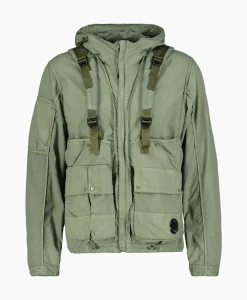 Cp Company Jack Flatt Nylon Reversible Hooded Groen