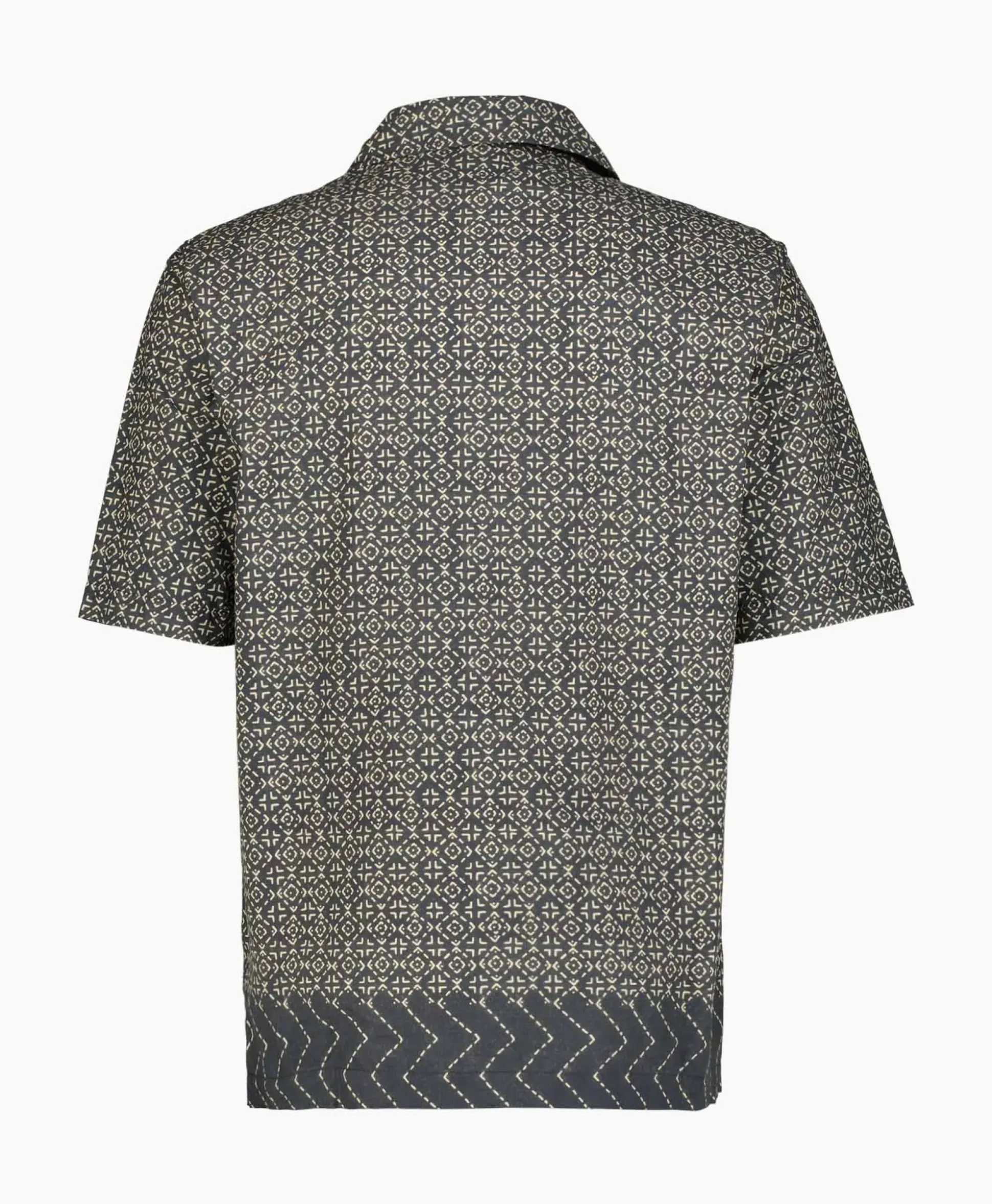 Cp Company Overhemd Popeline Baja Print Zwart
