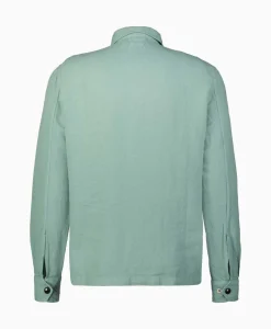 Cp Company Overshirt Broken Linen Cotton Groen