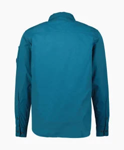 Cp Company Overshirt Gabardine Zipped Blauw