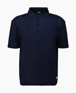 Cp Company Polo Filo Di Scozia Knitted Donker Blauw