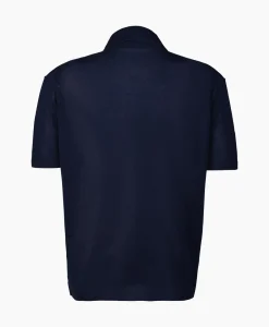Cp Company Polo Filo Di Scozia Knitted Donker Blauw
