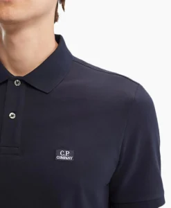 Cp Company Polo Stretch Piquet Regular Donker Blauw