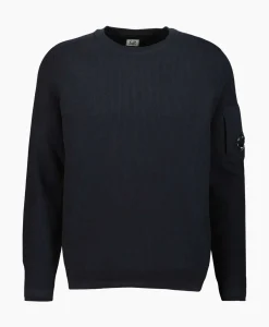 Cp Company Pullover Sea Island Lens Ribbed Knit Donker Blauw