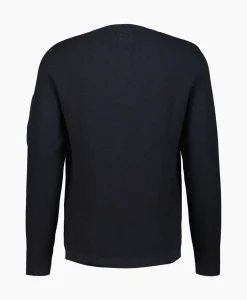 Cp Company Pullover Sea Island Lens Ribbed Knit Donker Blauw