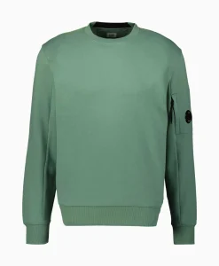 Cp Company Sweater Diagonal Raised Fleece Licht Groen
