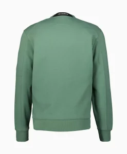 Cp Company Sweater Diagonal Raised Fleece Licht Groen