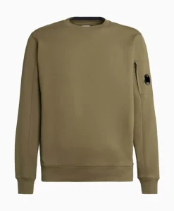 Cp Company Sweater Diagonal Raised Fleece Groen