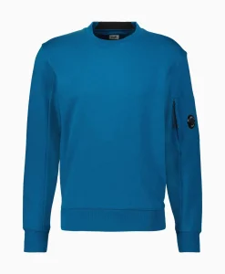 Cp Company Sweater Diagonal Raised Fleece Blauw