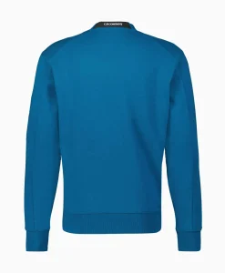 Cp Company Sweater Diagonal Raised Fleece Blauw