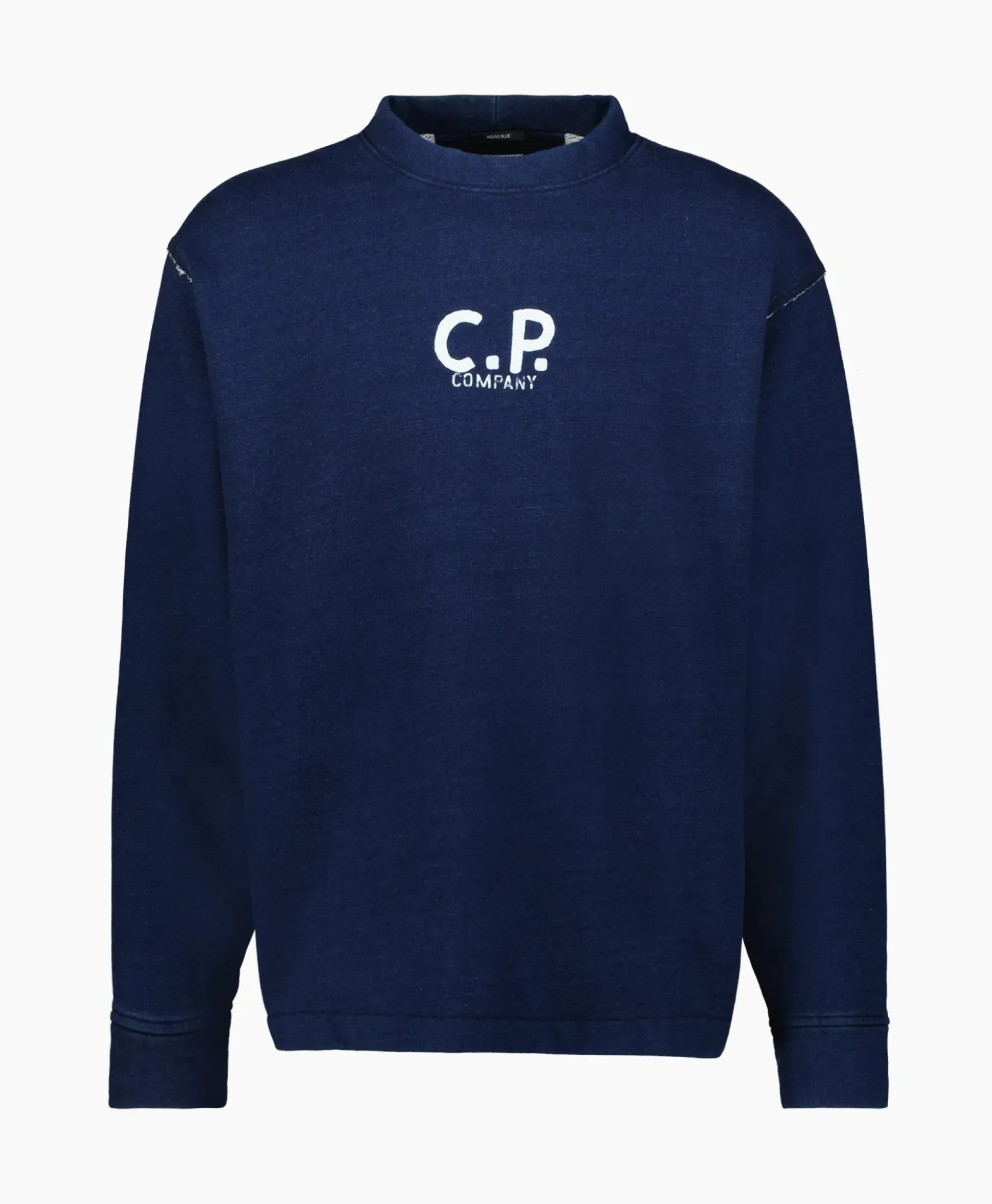 Cp Company Sweater Indigo Fleece Blauw