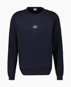 Cp Company Sweater Light Fleece Logo Donker Blauw