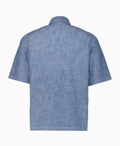 Cp Company T-Shirt Chambray Short Sleeved Logo Blauw