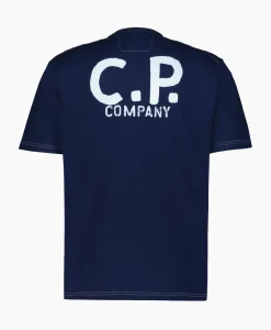 Cp Company T-Shirt Indigo Jersey Blauw