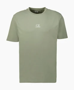 Cp Company T-Shirt Korte Mouw Jersey Artisinal Three Cards Groen