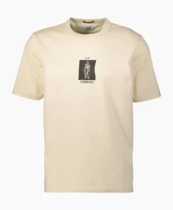 Cp Company T-Shirt Mercerized Jersey Graphic Ecru