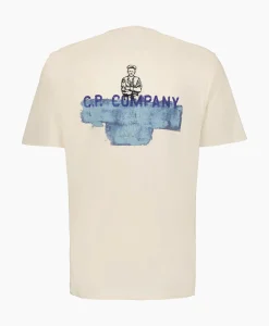 Cp Company T-Shirt Natural Jersey Ecru