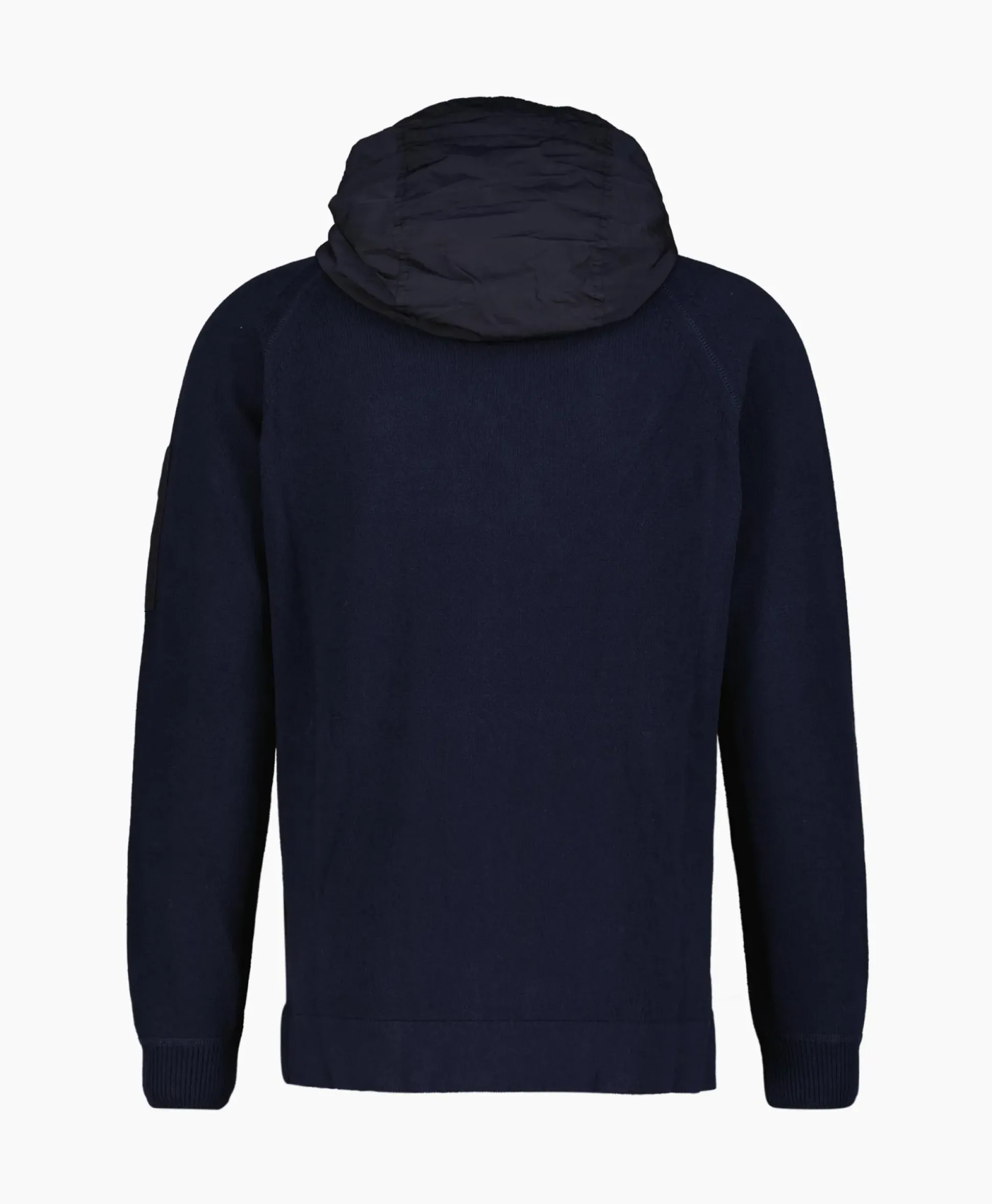 Cp Company Vest Cotton Mixed Hooded Knit Donker Blauw