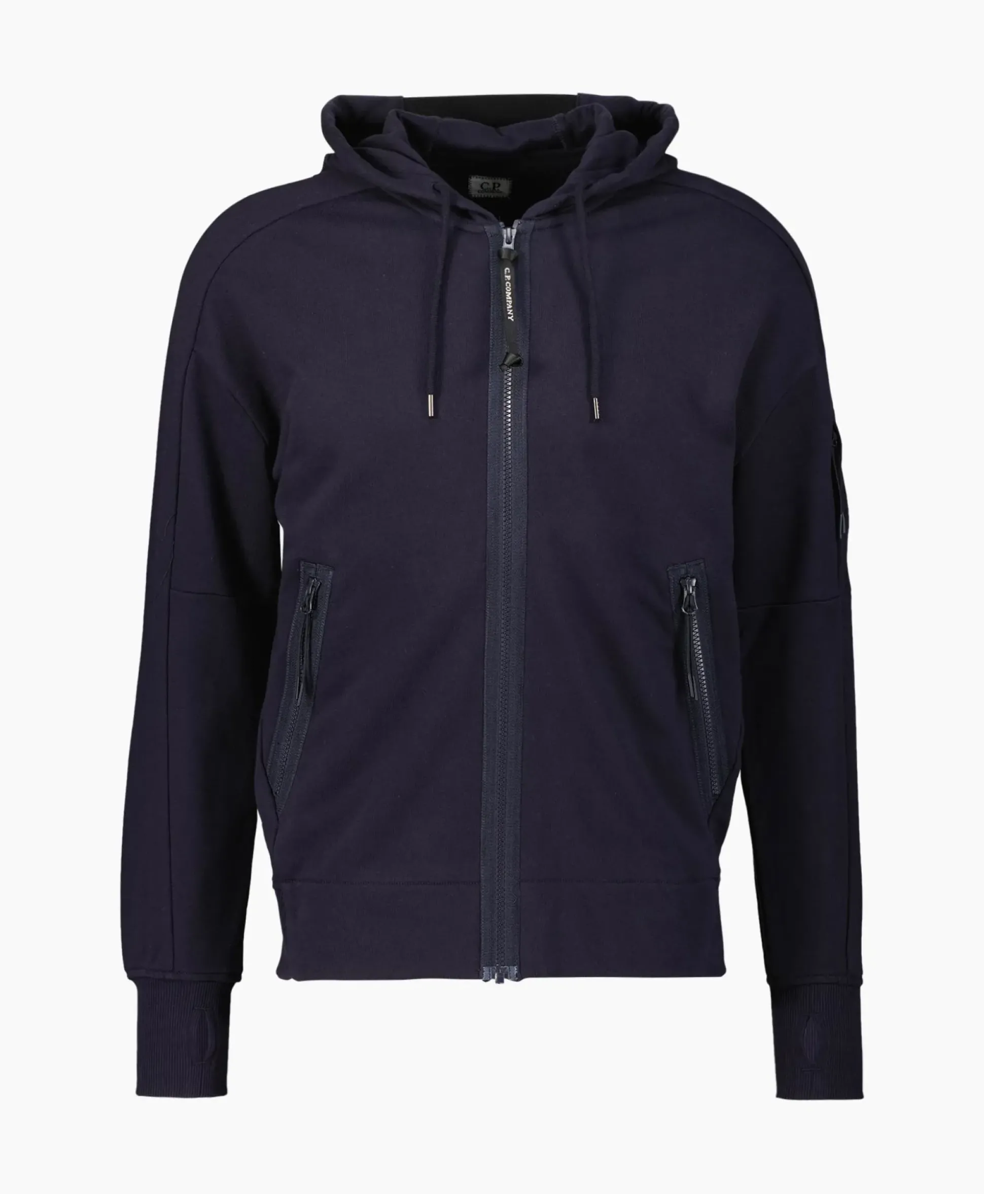 Cp Company Vest Diagonal Raised Fleece Zipped Donker Blauw