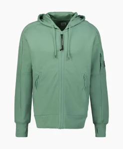 Cp Company Vest Diagonal Raised Fleece Zipped Groen