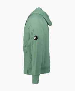 Cp Company Vest Diagonal Raised Fleece Zipped Groen