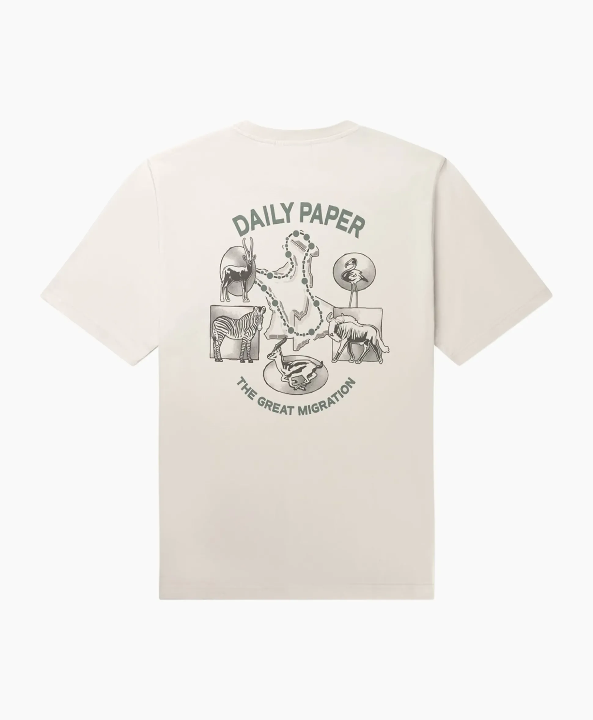 Daily Paper T-Shirt Korte Mouw Migration Ecru