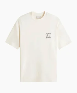 Drole De Monsieur Le T-Shirt Sloga Cursive Off White