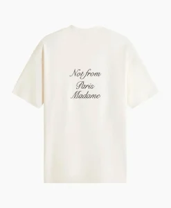 Drole De Monsieur Le T-Shirt Sloga Cursive Off White