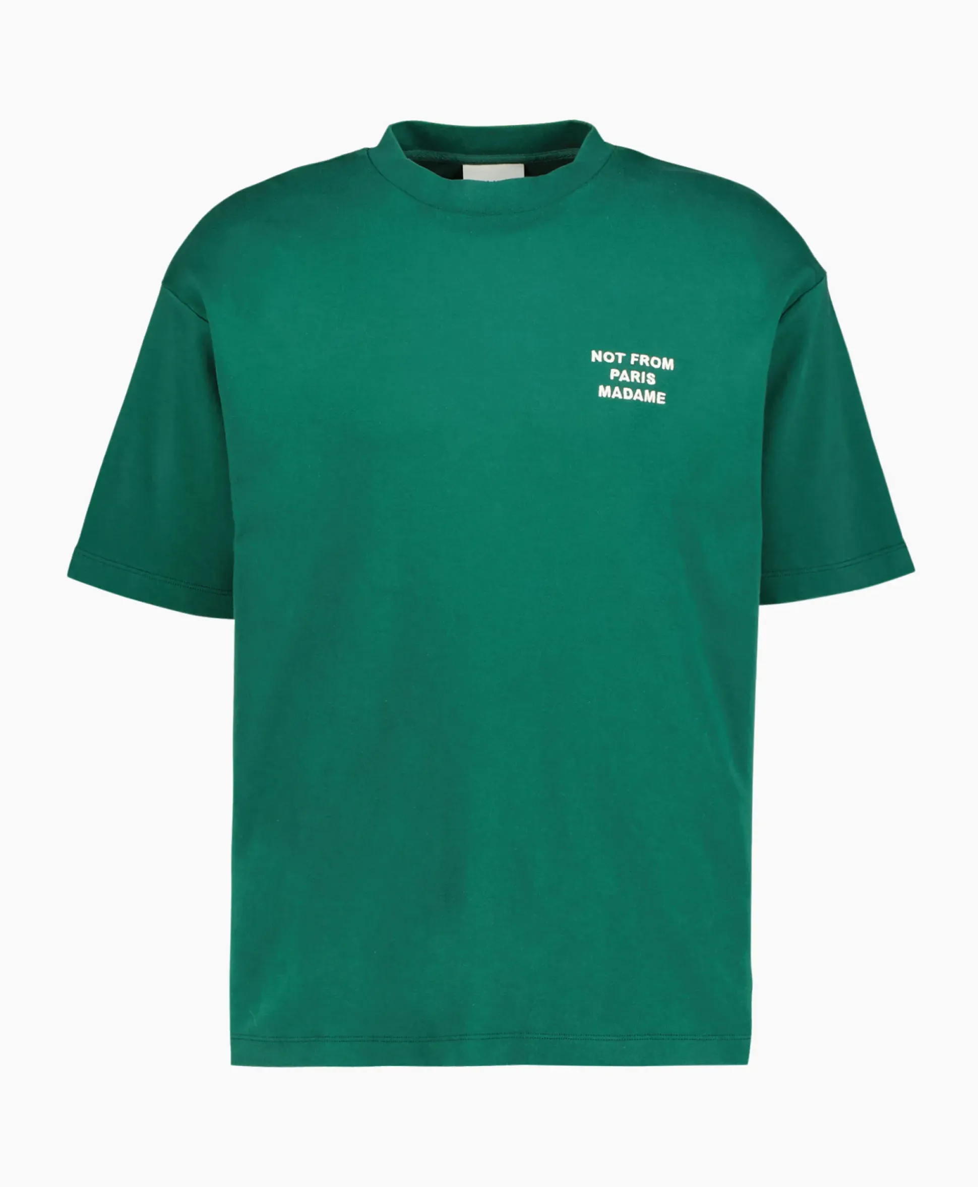 Drole De Monsieur Le T-Shirt Slogan Donker Groen