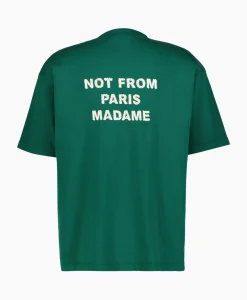 Drole De Monsieur Le T-Shirt Slogan Donker Groen