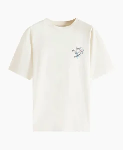 Drole De Monsieur Le T-Shirt Slogan Esquisse Ecru